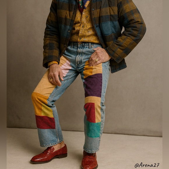 Levi’s 501 Blue Patchwork Jeans Custom - Picture 1 of 8